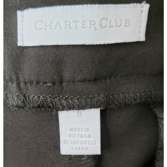 Charter Club Dress Ankle Pants Women's Black Tapered Leg Size 8 - Picture 5 of 9